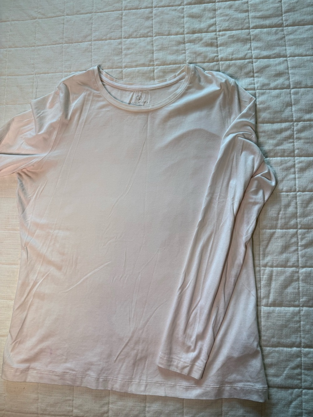 Lands' End Women's Long-Sleeve Crewneck Top - White